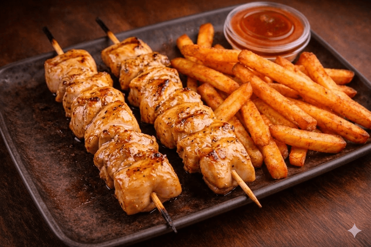 Chicken Mishkaki and Fries